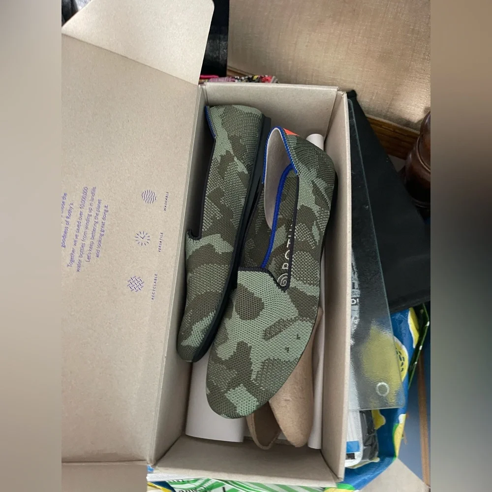 ROTHY’S 'The Loafer' Loafer Flats in Olive Camo Green Women’s Size 6 - Picture 5 of 16